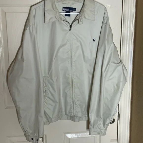 Polo Ralph Lauren Windbreaker Jacket Coat Tan Full Zip Long XXL Sleeve $168‌‌‌‍‍ - Picture 12 of 12